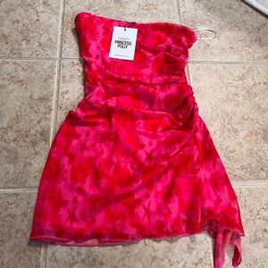 PRINCESS POLLY DONELLI MINI DRESS PINK FLORAL.